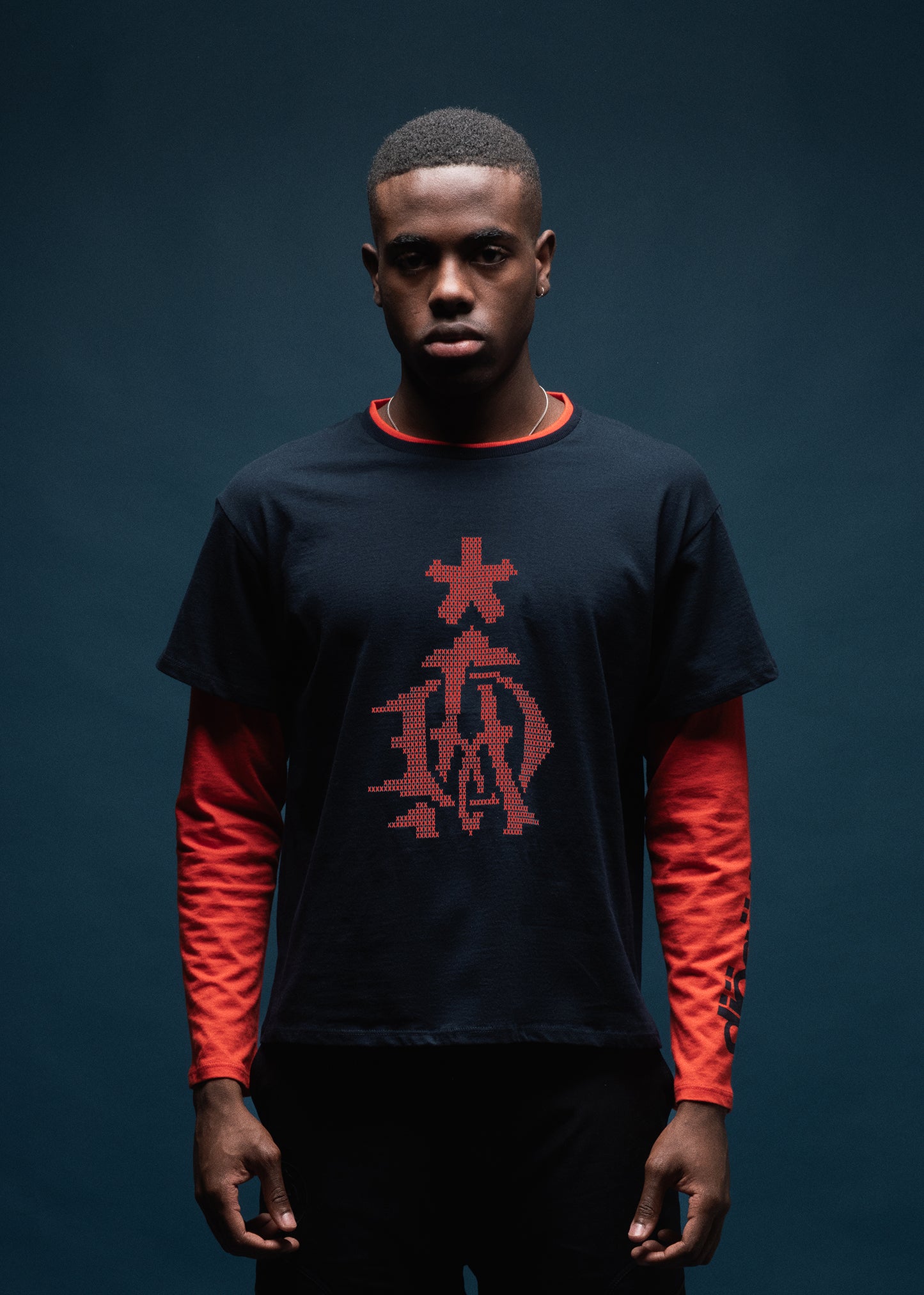 DIÖGÖ DOUBLE SLEEVE - NAVY / ORANGE