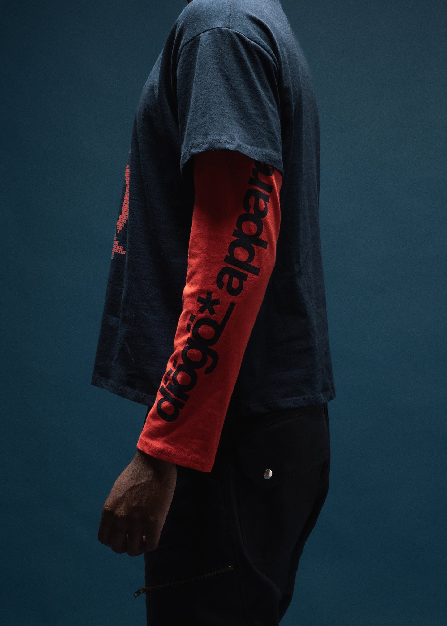 DIÖGÖ DOUBLE SLEEVE - NAVY / ORANGE