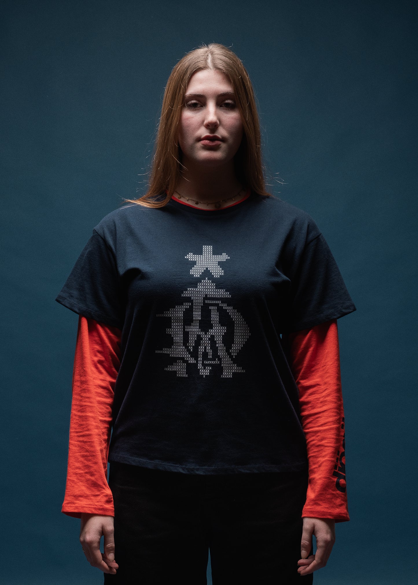 DIÖGÖ DOUBLE SLEEVE - NAVY / ORANGE