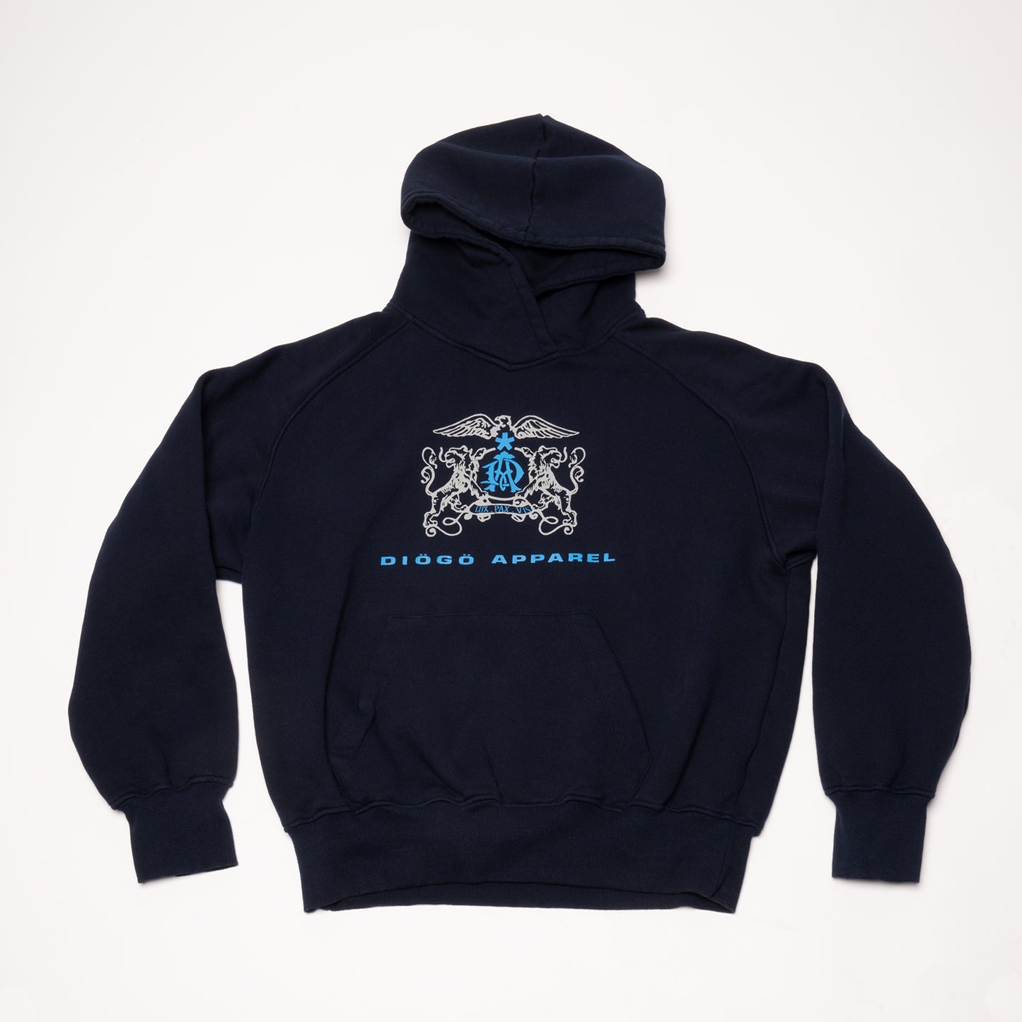 DIÖGÖ HERALDIC RAGLAN HOODIE-NAVY