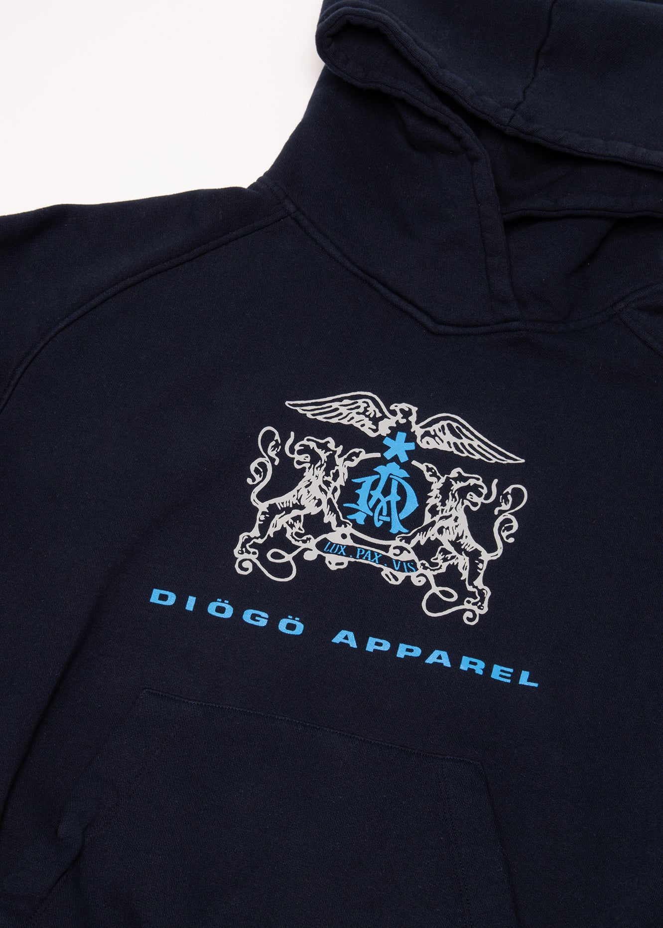 DIÖGÖ HERALDIC RAGLAN HOODIE-NAVY